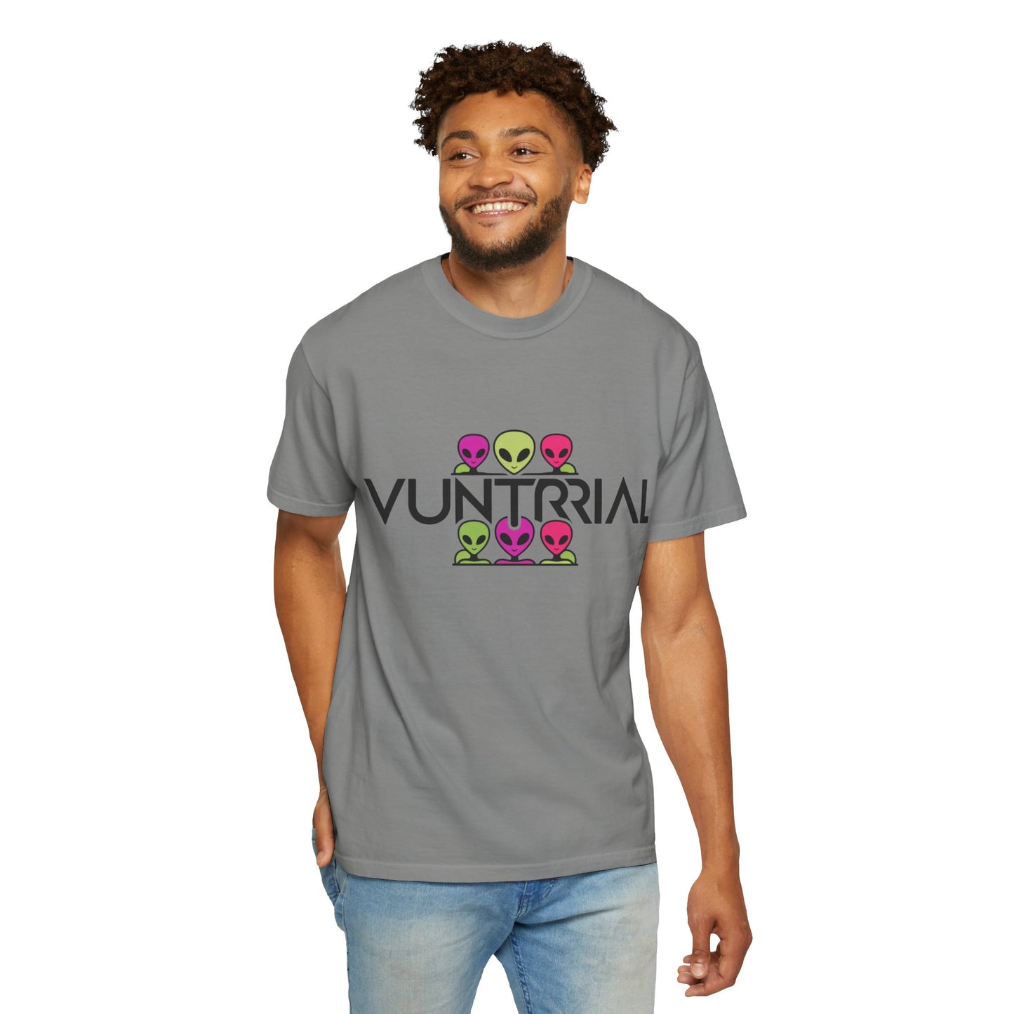 Unisex Garment-Dyed T-Shirt with Fun Alien Design - Perfect for Out-of-This-World Vibes