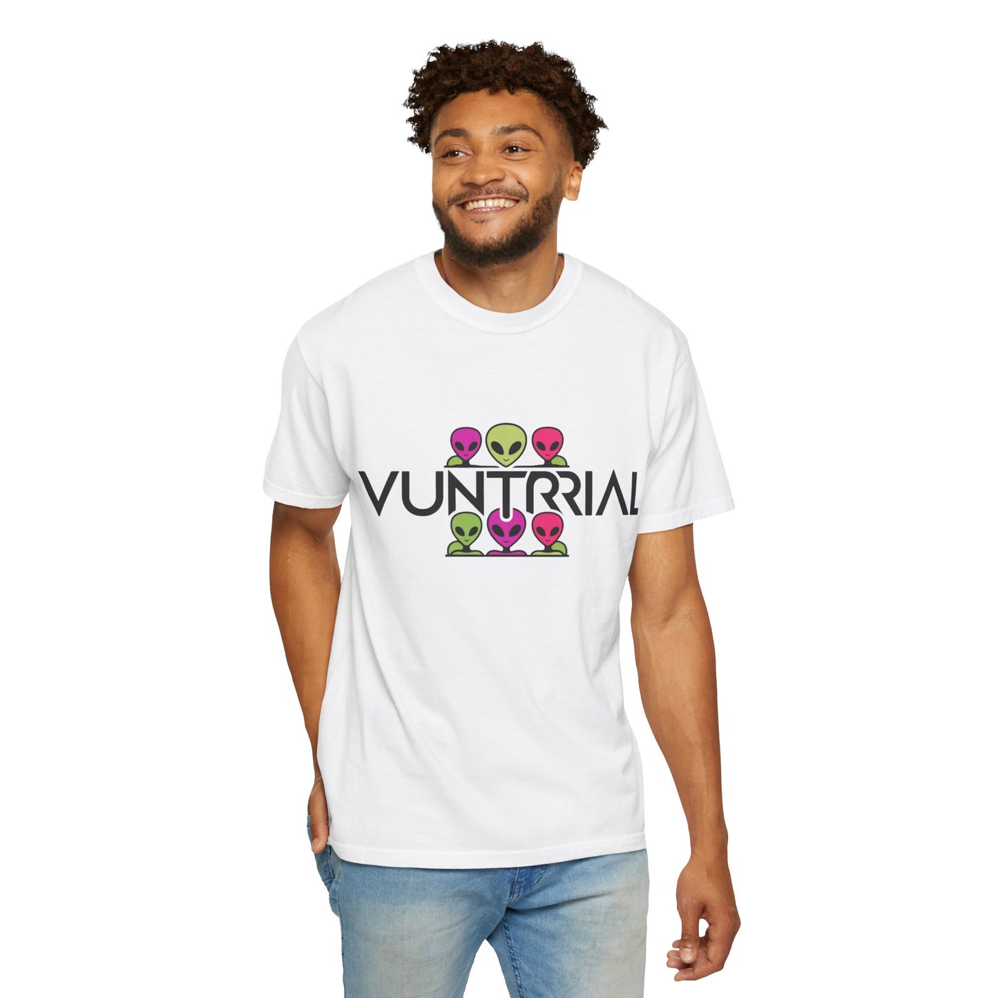 Unisex Garment-Dyed T-Shirt with Fun Alien Design - Perfect for Out-of-This-World Vibes