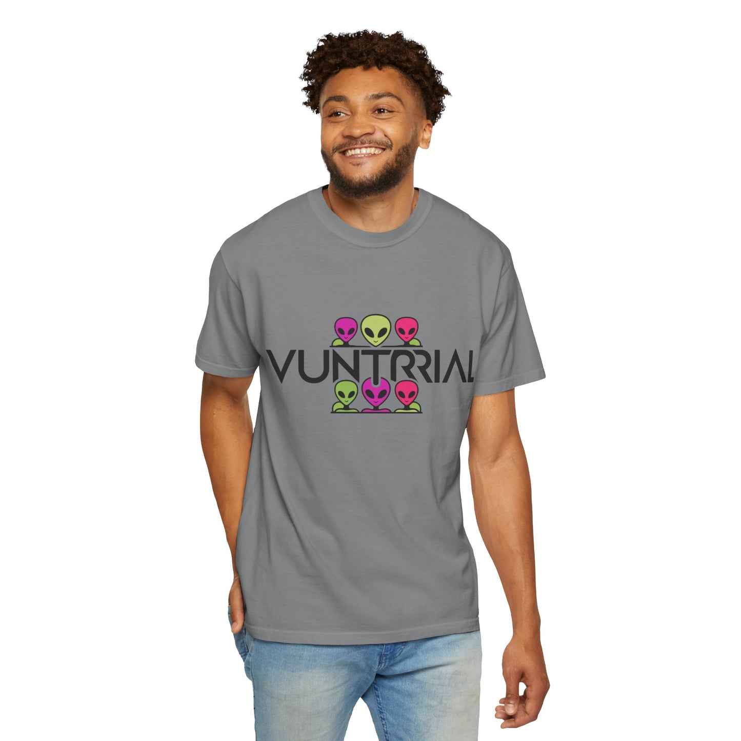 Unisex Garment-Dyed T-Shirt with Fun Alien Design - Perfect for Out-of-This-World Vibes