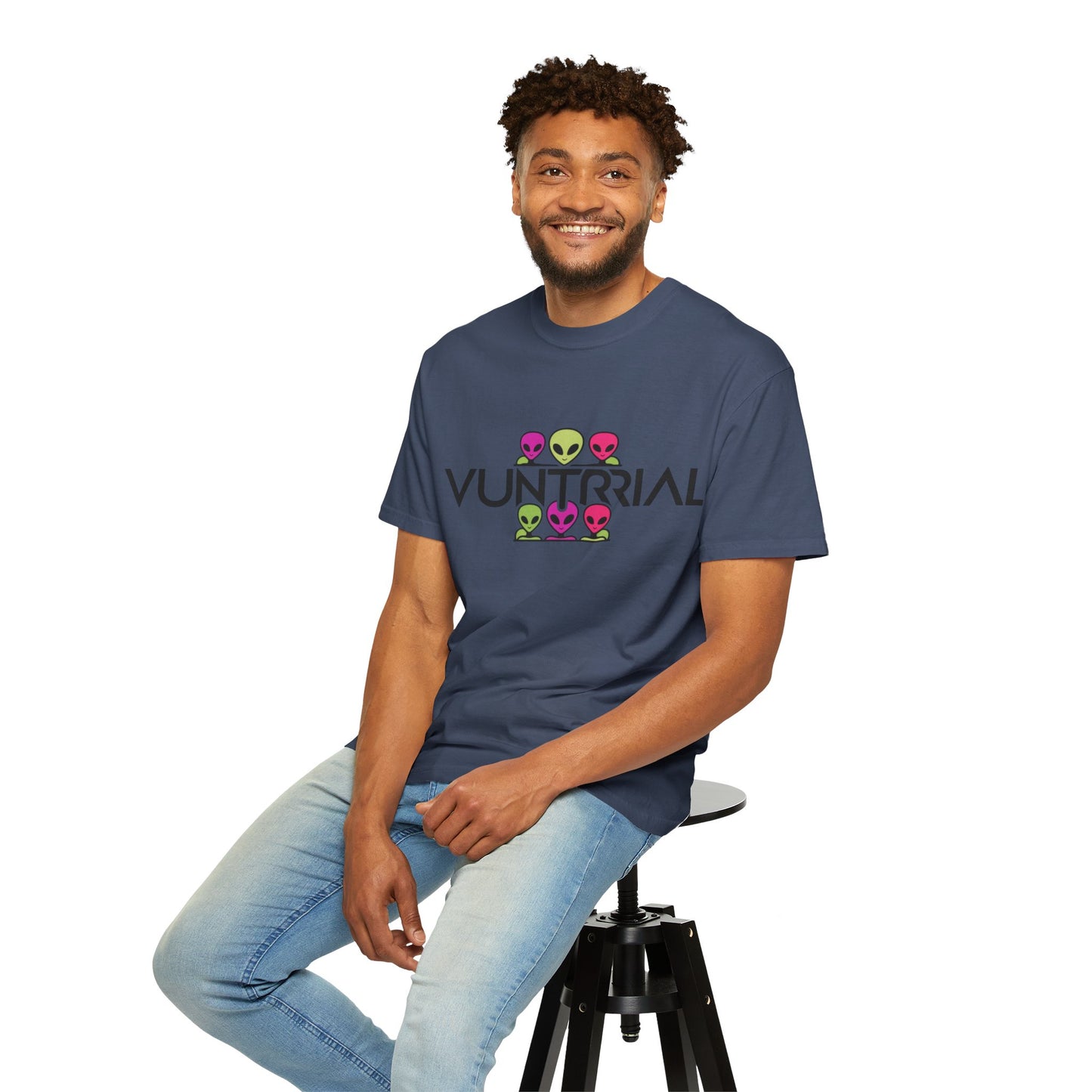 Unisex Garment-Dyed T-Shirt with Fun Alien Design - Perfect for Out-of-This-World Vibes