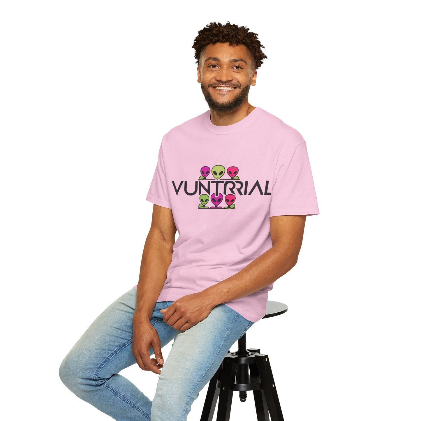 Unisex Garment-Dyed T-Shirt with Fun Alien Design - Perfect for Out-of-This-World Vibes