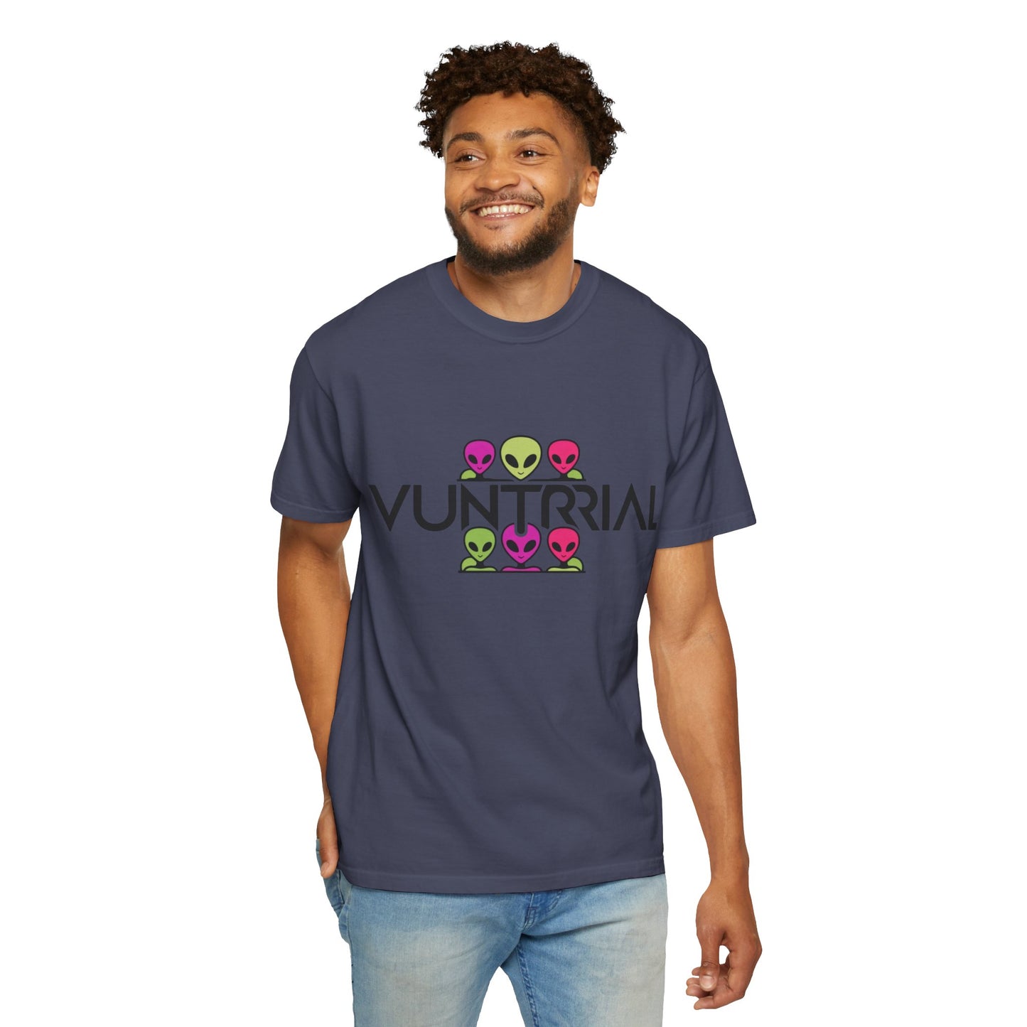 Unisex Garment-Dyed T-Shirt with Fun Alien Design - Perfect for Out-of-This-World Vibes