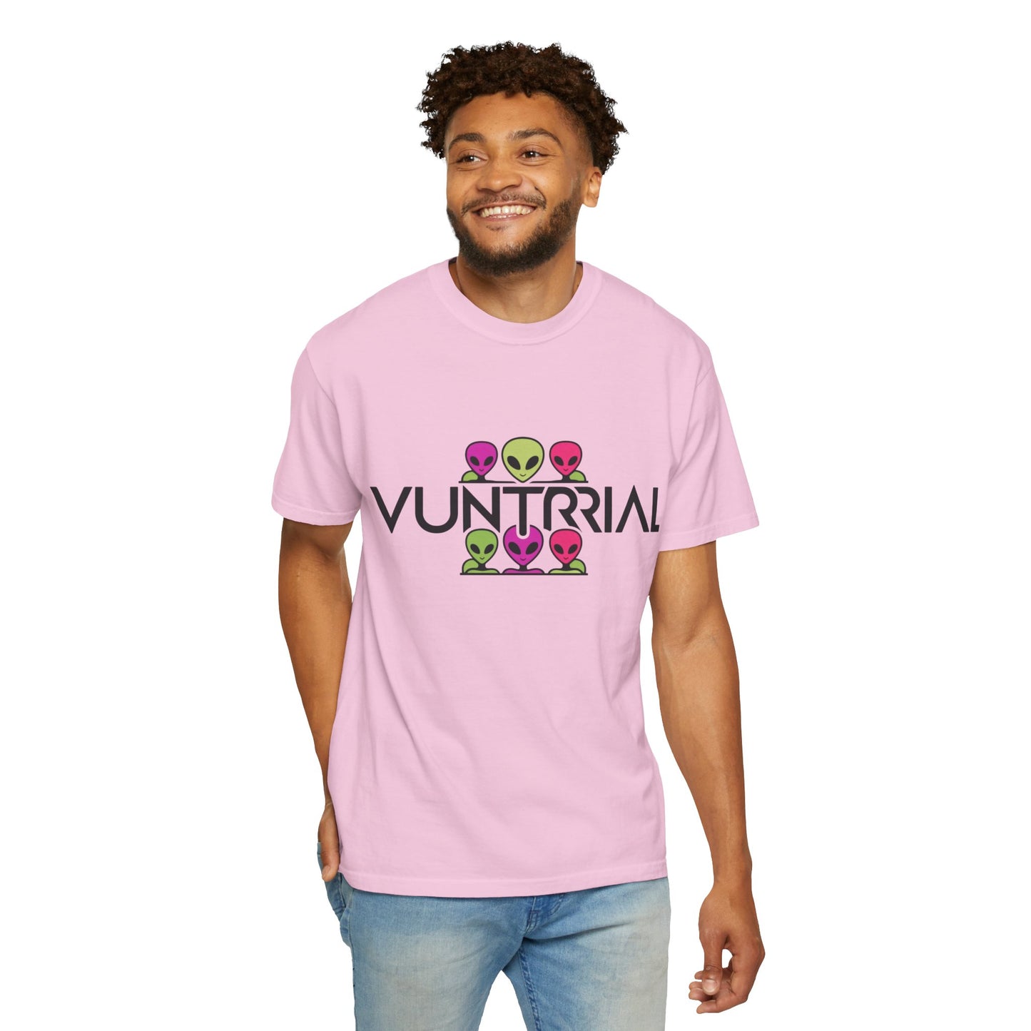 Unisex Garment-Dyed T-Shirt with Fun Alien Design - Perfect for Out-of-This-World Vibes